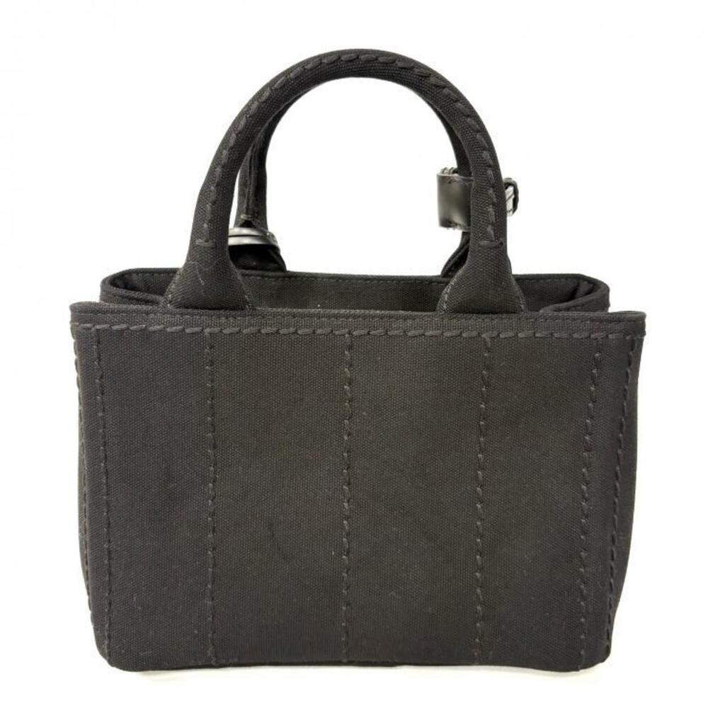 PRADA Canapa RICAMO 1BA038 Cotton Canvas Mini Handbag in Black, 2-Way Shoulde... - Picture 4 of 11